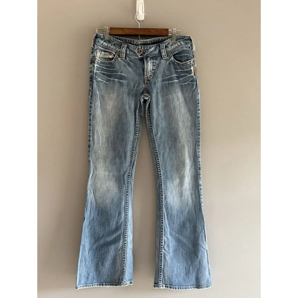 Vtg Silver Jeans Tuesday Y2K Low Rise Flare Leg Bootcut Western Stretch Size 29